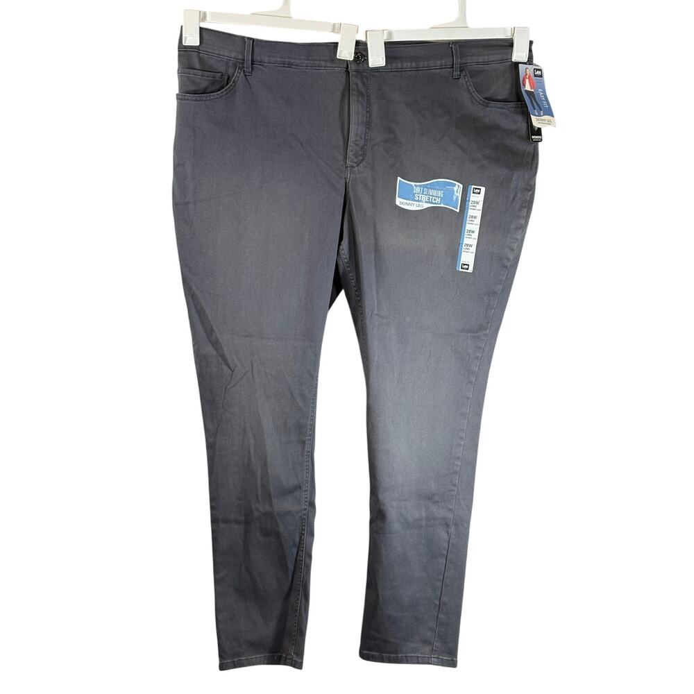 Lee Easy Fit Skinny Leg Women's Slacks, Smoke Color, Sz 28W L, NWT